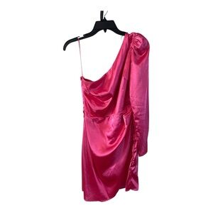 Lena Fuchsia One-Shoulder Dress Size Medium